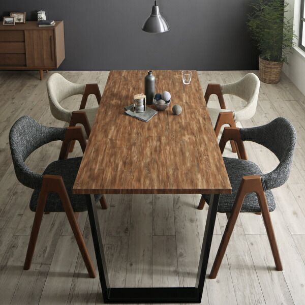 スーパSALE10倍＆4時間限定10％OFF ダイニングテーブル ダイニング 古木風×スチール脚ナチュラルモダンデザインダイニングシリーズ ダイニングテーブル単品 W120 組立設置付