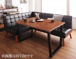 スーパSALE10倍＆4時間限定10％OFF ダイニングセット（テーブル&ソファ） 古木風 ヴィンテージ カフェスタイル リビングダイニング 3人 3点セット(テーブル+2Pソファ1脚+アームソファ1脚) 左アーム W150 組立設置付