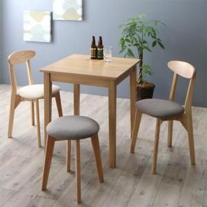 スーパSALE10倍＆4時間限定10％OFF 北欧テイスト ダイニング 4点セット(テーブル+チェア2脚＋スツール1脚) ナチュラル W68 組立設置付