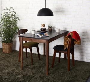 スーパSALE10倍＆4時間限定10％OFF ダイニングセット（テーブル&チェア） カフェ ヴィンテージ ダイニング 2人 3点セット(テーブル+チェア2脚) ブラック×ブラウン W115 組立設置付