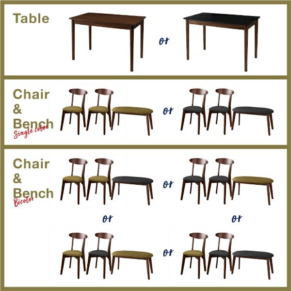 スーパSALE10倍＆4時間限定10％OFF ダイニングセット（テーブル&チェア スツール） カフェ ヴィンテージ ダイニング 4人 5点セット(テーブル+チェア2脚＋スツール2脚) ブラック×ブラウン W115 組立設置付