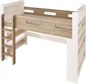 スーパSALE10倍＆4時間限定10％OFF ロフトシステムベッド 分割使用可能 宮付き システムベッド ベッド ブックシェルフ おしゃれ 木製 子供 大人用 ハイタイプ 子供部屋 ベッドフレームのみ シングル 組立設置付