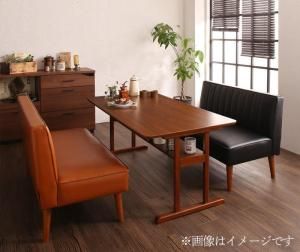 スーパSALE10倍＆4時間限定10％OFF ダイニングセット（テーブル&ソファ） ファミリー向け 棚付き ソファダイニングセット 4人 3点セット(テーブル+2Pソファ2脚) W120 組立設置付