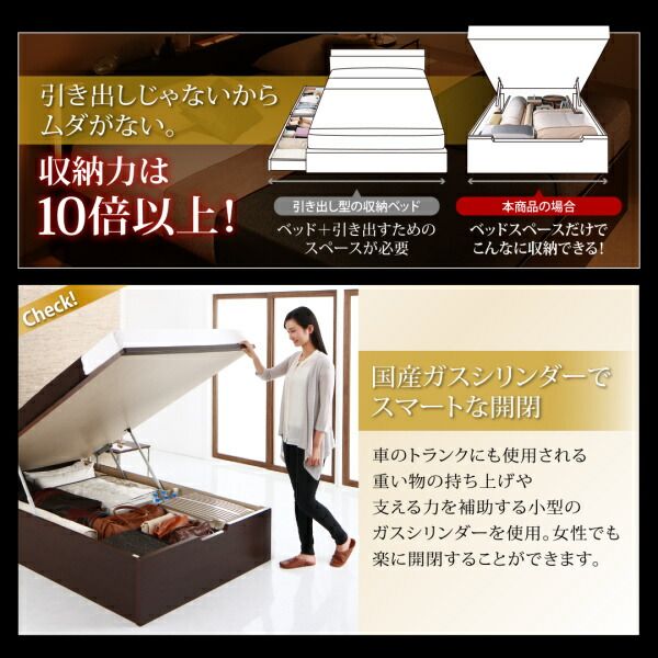 スーパSALE10倍＆4時間限定10％OFF 収納付きベッド シングルベッド セミダブルベッド 収納 収納付き 収納ベッド 大容量 収納ボックス 布団 敷き布団 ベッドフレームのみ 縦開き キング(SS+S) 組立設置付