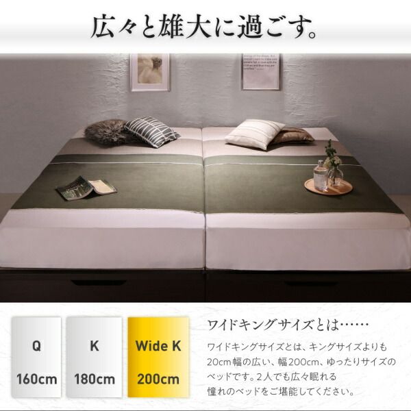 スーパSALE10倍＆4時間限定10％OFF 収納付きベッド シングルベッド セミダブルベッド 収納 収納付き 収納ベッド 大容量 収納ボックス 布団 敷き布団 ベッドフレームのみ 縦開き クイーン(SS×2) 組立設置付