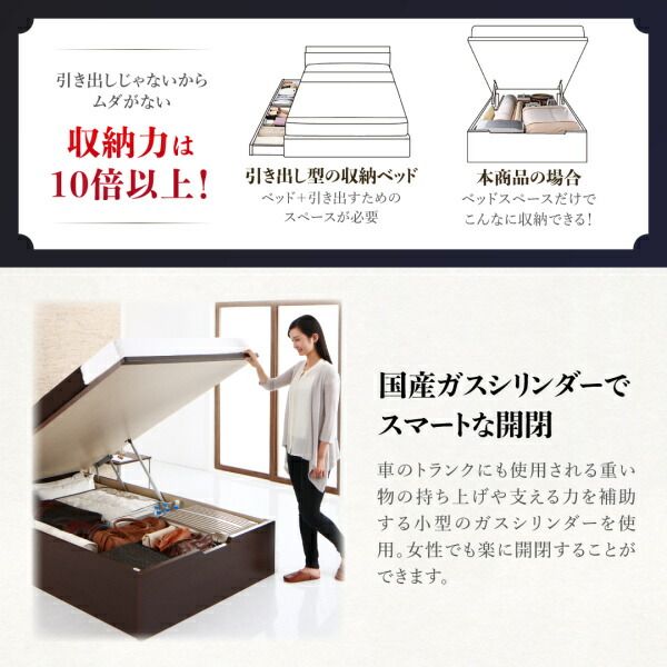スーパSALE10倍＆4時間限定10％OFF 収納付きベッド シングルベッド セミダブルベッド 収納 収納付き 収納ベッド 大容量 収納ボックス 布団 敷き布団 ベッドフレームのみ 縦開き キング(SS+S) 組立設置付