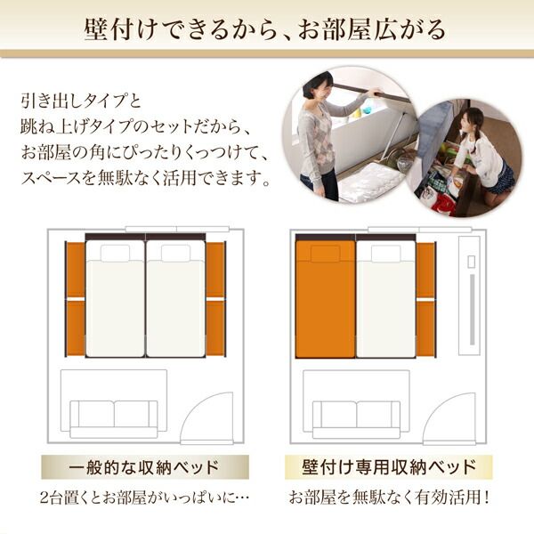 スーパSALE10倍＆4時間限定10％OFF 収納付きベッド シングルベッド セミダブルベッド 収納 収納付き 収納ベッド 大容量 収納ボックス 布団 敷き布団 ベッドフレームのみ A+Bタイプ ワイドK240(SD×2) 組立設置付