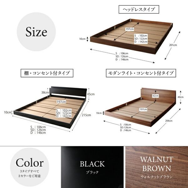 スーパSALE10倍＆4時間限定10％OFF 新生活おすすめの10億円売れたフロアベッドシリーズ スタンダードボンネルコイルマットレス付き 棚・コンセント付 セミダブル 組立設置付