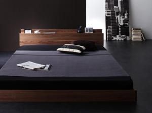 スーパSALE10倍＆4時間限定10％OFF 新生活おすすめの10億円売れたフロアベッドシリーズ スタンダードボンネルコイルマットレス付き 棚・コンセント付 セミダブル 組立設置付