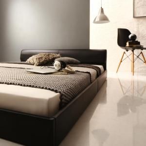 スーパSALE10倍＆4時間限定10％OFF 高級感のある モダンデザインレザーフロアベッド プレミアムボンネルコイルマットレス付き シングル 組立設置付