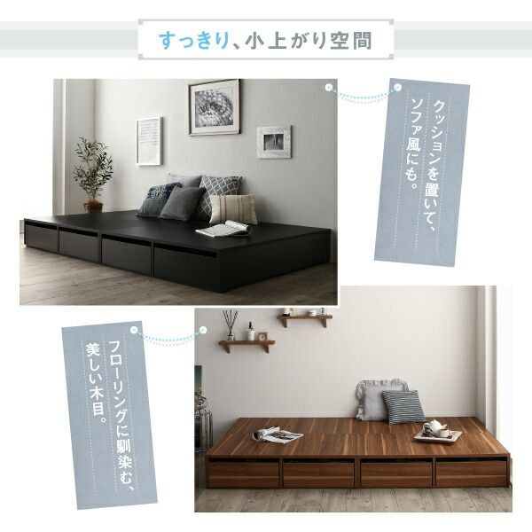 スーパSALE10倍＆4時間限定10％OFF 選べる引出収納付きシンプルデザインローベッド スタンダードボンネルコイルマットレス付き 引き出し4杯 シングル 組立設置付