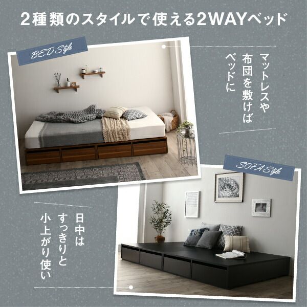 スーパSALE10倍＆4時間限定10％OFF 選べる引出収納付きシンプルデザインローベッド スタンダードボンネルコイルマットレス付き 引き出しなし シングル 組立設置付