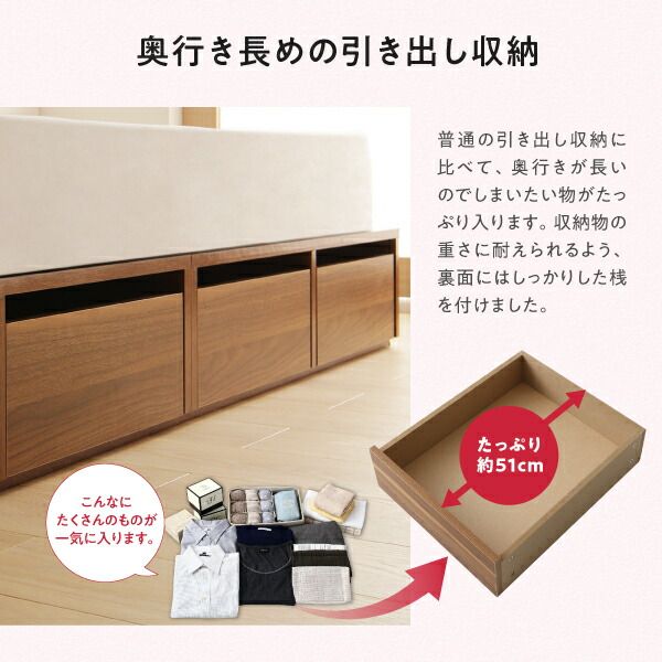 スーパSALE10倍＆4時間限定10％OFF 収納付きベッド シングルベッド セミダブルベッド 収納 収納付き 収納ベッド 大容量 収納ボックス 布団 敷き布団 ワイドK200 組立設置付