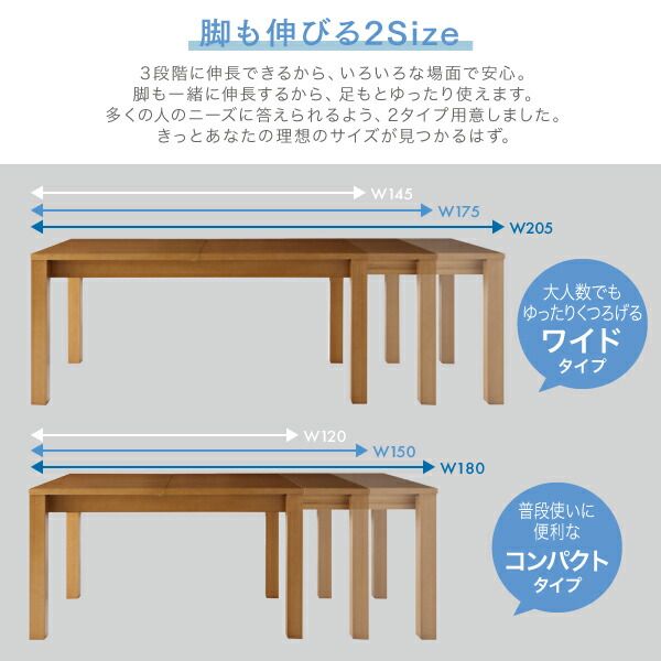 スーパSALE10倍＆4時間限定10％OFF ダイニングテーブル 北欧デザイン 伸縮式テーブル ダイニング ダイニングテーブル単品 W145-205 組立設置付