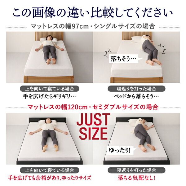 ワンルーム コンパクト おしゃれ セミダブル シンプル フロア ローベッド スタンダードポケットコイルマットレス付き セミダブル 組立設置付