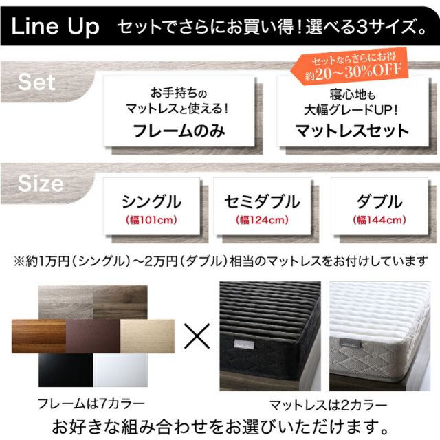 スーパSALE10倍＆4時間限定10％OFF ベッド ローベッド フロアベッド マットレス付き ベット シングルベッド セミダブルベッド ダブルベッド フレーム ベッドフレーム グレー ブラック 白 ホワイト ブラウン おしゃれ 宮付き すのこ マットレス付き シングル 組立設置付