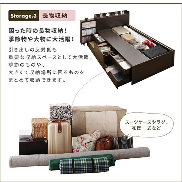 スーパSALE10倍＆4時間限定10％OFF MITAS寝具SELECT ベッド ベット 収納付きベッド シングルベッド  宮付き 大容量 一人暮らし おしゃれ コンパクト 子供 女性 180 キッズ ベビー 日本製 組立設置付 ベッドフレームのみ シングル ショート丈