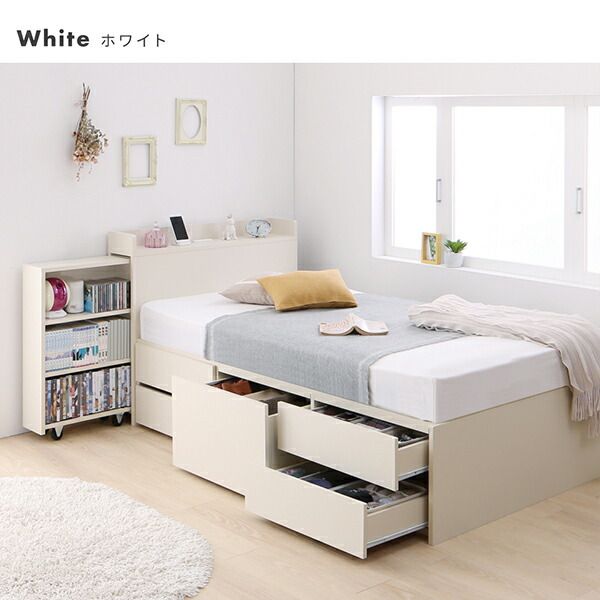 スーパSALE10倍＆4時間限定10％OFF MITAS寝具SELECT ベッド ベット 収納付きベッド シングルベッド  宮付き 大容量 一人暮らし おしゃれ コンパクト 子供 女性 180 キッズ ベビー 日本製 組立設置付 薄型スタンダードボンネルコイルマットレス付 シングル ショート丈