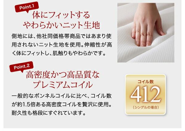 スーパSALE10倍＆4時間限定10％OFF 棚 コンセント付き 引き出し 2杯 収納 ベッド プレミアムボンネルコイルマットレス付き セミダブル 組立設置付