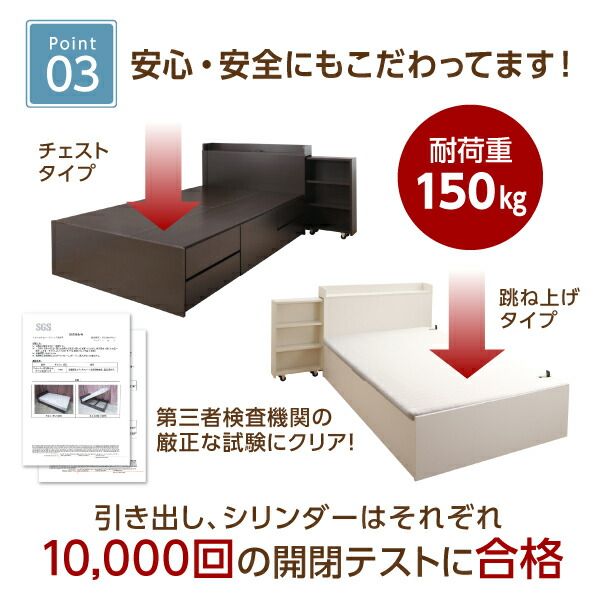 スーパSALE10倍＆4時間限定10％OFF 収納付きベッド シングルベッド セミダブルベッド 収納 収納付き 収納ベッド 大容量 収納ボックス 布団 敷き布団 プレミアムポケットコイルマットレス付き チェスト収納 セミダブル 組立設置付