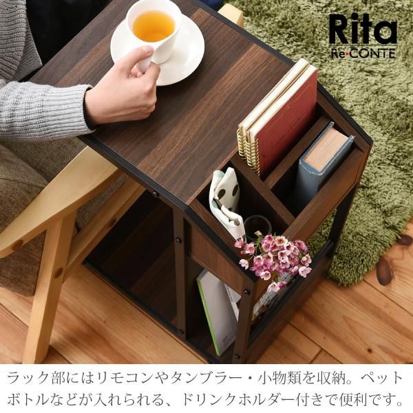 スーパSALE10倍＆4時間限定10％OFF Rita サイドテーブル ナイトテーブル ソファ 北欧 テイスト 木製 金属製 スチール 北欧風ソファサイドテーブル おしゃれ 可愛い MI