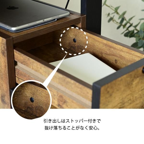 スーパSALE10倍＆4時間限定10％OFF パソコンデスク 収納 デスク ビンテージ 風 幅90 引き出し おしゃれ テレワーク ブルックリン A4 ファイル収納 在宅勤務 リモートワーク 一人暮らし MI