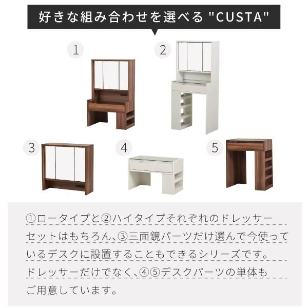 スーパSALE10倍＆4時間限定10％OFF 卓上ドレッサー 三面鏡 幅60 奥行22 高さ58 卓上三面鏡 ドレッサー 鏡のみ 収納付き 木製 大型 可動棚 コンセント付き メイク収納 ミラー 上だけ MI ベッドフレーム