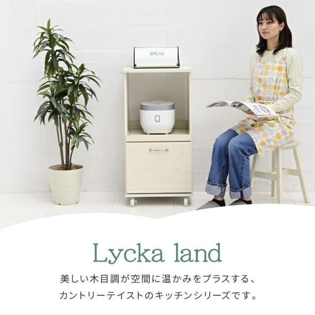 3%OFFクーポン有  キッチン収納ラック レンジ台 スリム レンジボード ロータイプ キャスター 付き 引き出し式 キッチン家具 収納 スライド 棚付き ラック ホワイト 白 木製 45