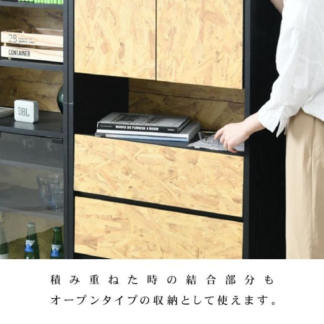 スーパSALE10倍＆4時間限定10％OFF キャビネット 扉 付き 組み合わせ自由 幅65 奥行35 インダストリアル 黒 OSB 男前インテリア モダン 棚 本棚 リビング収納 おしゃれ 雑誌 本 リビング 寝室家具 MI クッション・座布団 クッション