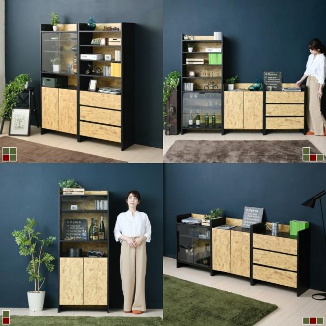 スーパSALE10倍＆4時間限定10％OFF キャビネット 扉 付き 組み合わせ自由 幅65 奥行35 インダストリアル 黒 OSB 男前インテリア モダン 棚 本棚 リビング収納 おしゃれ 雑誌 本 リビング 寝室家具 MI クッション・座布団 クッション