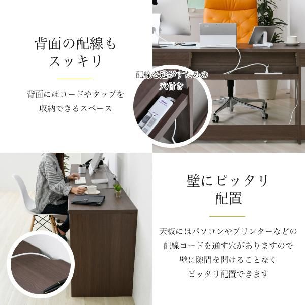 スーパSALE10倍＆4時間限定10％OFF オフィスデスク 同価格で選べる４サイズ ワイドデスク 180 190 200 210 cm 奥行 50 配線収納 ワークデスク 木製 パソコンデスク システムデスク オフィス家具 MI