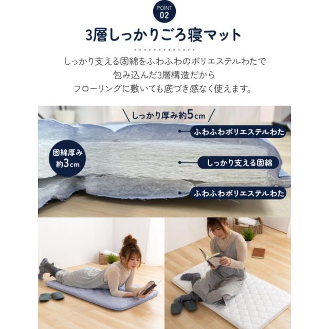防ダニ（ノミ、ダニ駆除剤不使用） ダニガード ダニを通さない綿100％生地使用 ごろ寝クッション 68×120cm MI