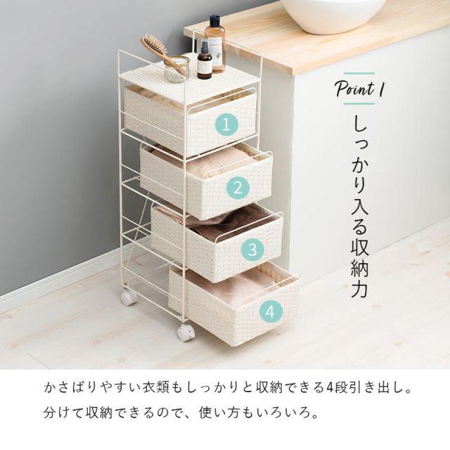 スーパSALE10倍＆4時間限定10％OFF ランドリー収納 RAN-2434 幅30cm 棚4段 MI