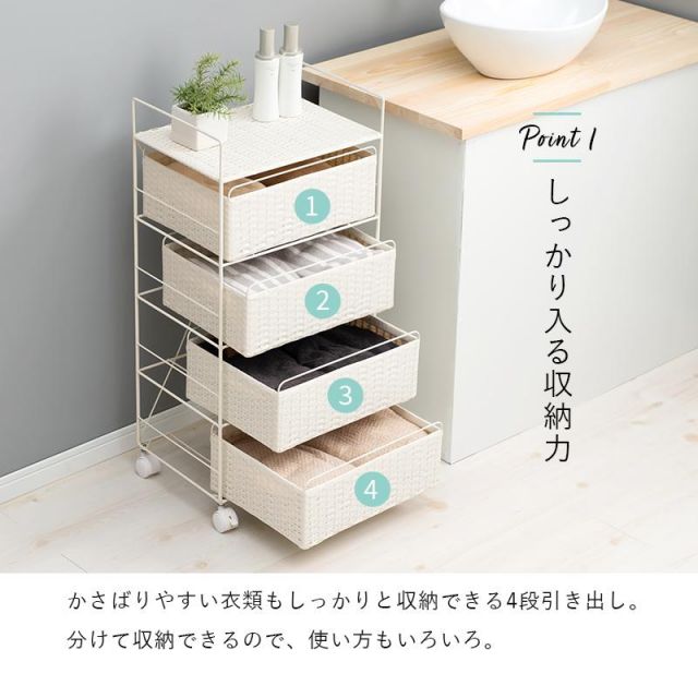 スーパSALE10倍＆4時間限定10％OFF ランドリー収納 RAN-2435 幅40cm 棚4段 MI