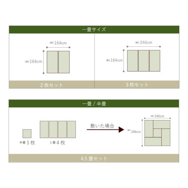 置き畳 半畳 国産 い草 簡単 和室 約82×82cm 2枚組