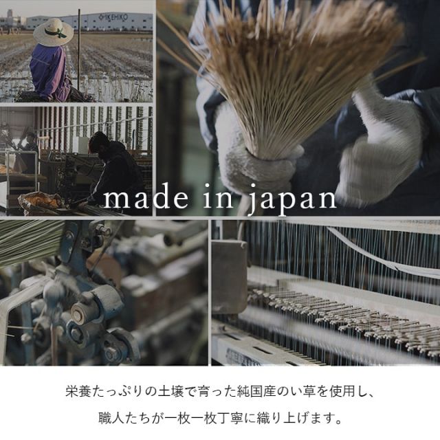 国産 い草ラグ カーペット おしゃれ おすすめ ブロック調 江戸間10畳(約435×352cm）