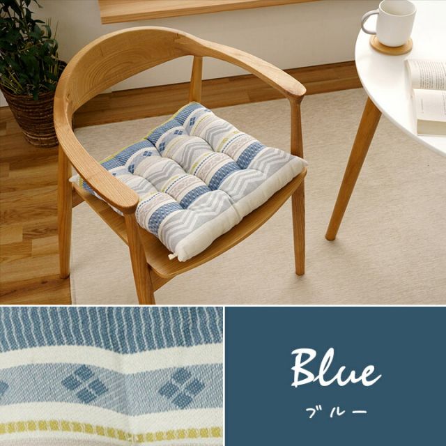 スーパSALE10倍＆4時間限定10％OFF クッション シート 幾何学模様 洗える ベージュ 約40×40cm