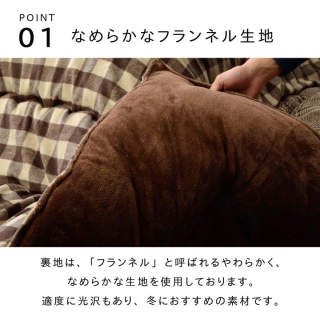 スーパSALE10倍＆4時間限定10％OFF チェック柄 こたつ布団 長方形大 掛け単品 『チェッカー』 約205×285cm