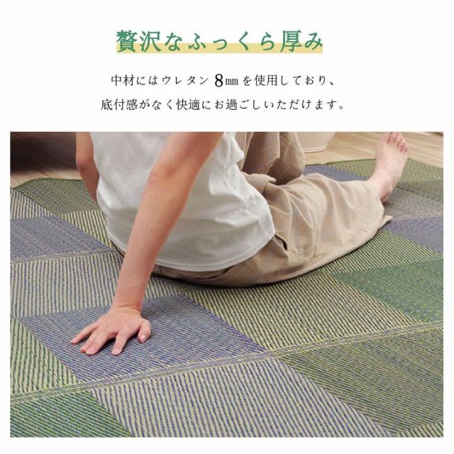 ラグ 長方形 い草 自然素材 クッション性 撥水 防ダニ 滑り止め加工 抗菌防臭 消臭 約6畳 約240×320cm