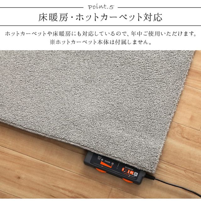 ラグ 長方形 手洗い ループパイル 高級感 おしゃれ 抗菌防臭 オーバーロック 滑りにくい加工 約4畳 約190×290cm 床暖房 ホットカーペット対応