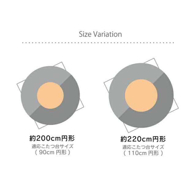 こたつ布団 円形 洗える シンプル チェック柄 約200cm