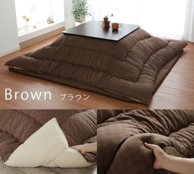 スーパSALE10倍＆4時間限定10％OFF こたつ布団 単品 ふっくら 日本製 格子柄 シンプル 長方形 約205×315cm