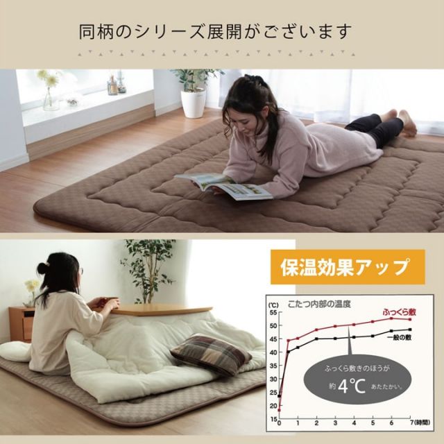 スーパSALE10倍＆4時間限定10％OFF こたつ布団 単品 ふっくら 日本製 格子柄 シンプル 長方形 約205×315cm