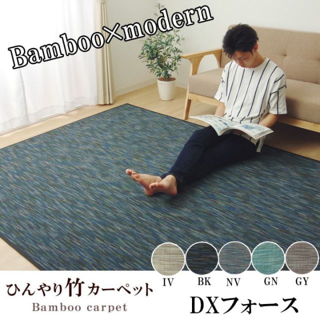 スーパSALE10倍＆4時間限定10％OFF ラグ カーペット 無地 シンプル バンブー 竹 『DXフォース』 約190×190cm