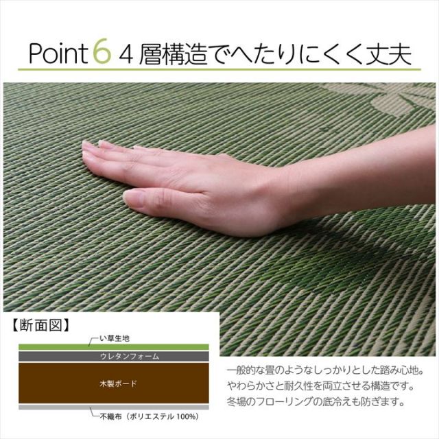 国産 い草 日本製 置き畳 ユニット畳 簡単 和室 デザイン アレンジ オリジナル リーフ 約82×82cm 単品