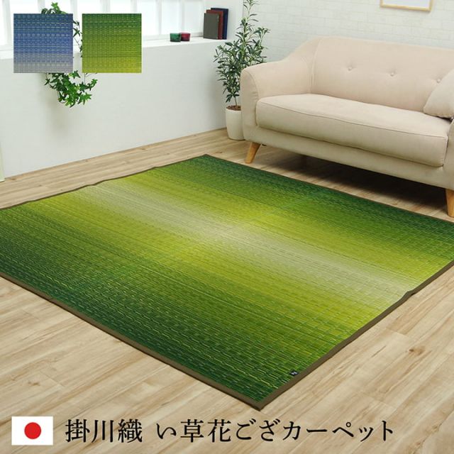 敷物 花ござ 国産 純国産 日本製 い草 掛川織 モダン 抗菌防臭 自然素材 江戸間2畳 約174×174cm