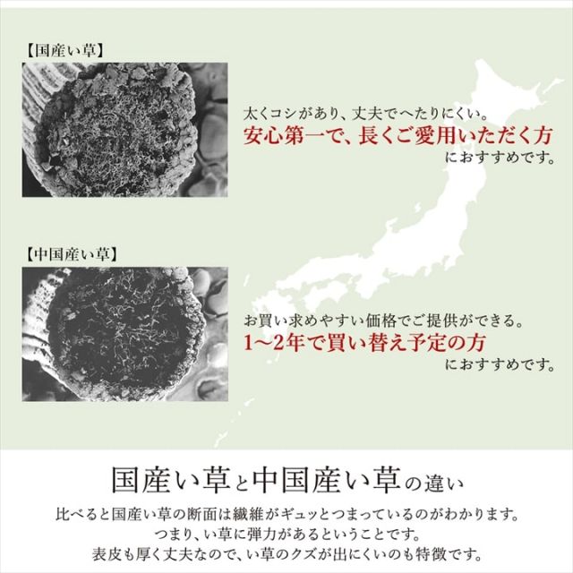 ラグ 長方形 国産 日本製 ナチュラルスタイル い草 消臭 抗菌防臭 滑り止め 防炎 市松 約191×250cm