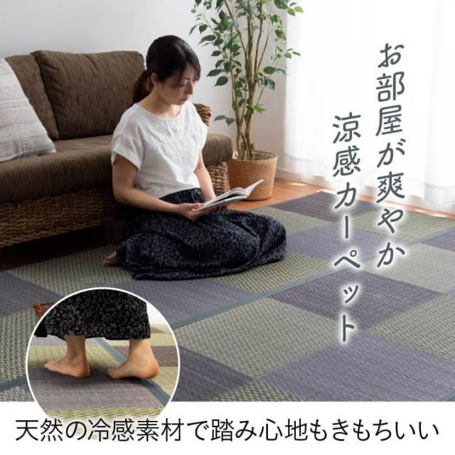 い草ラグ 花ござ カーペット ラグ 3畳 格子柄 市松柄 『DXピーア』 本間3畳 (約191×286cm） 裏:不織布