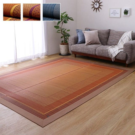 ラグ マット 国産 純国産 日本製 い草 モダン 抗菌防臭 自然素材 不織布 約95×150cm