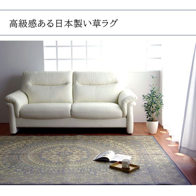 ラグ 長方形 夏用 ふっくら い草 サークル 191×250cm